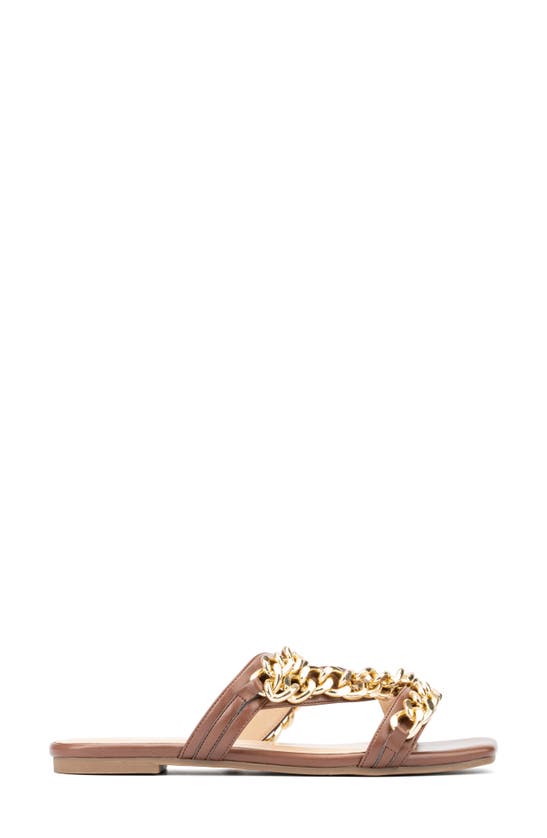 Fashion To Figure Maeve Slide Sandal In Cognac