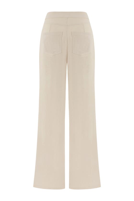 Shop Nocturne Tasseled Wide Leg Pants In Ecru