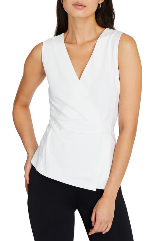 Club Monaco Sleeveless Wrap Front Knit Top in White/Blanc at Nordstrom, Size Small