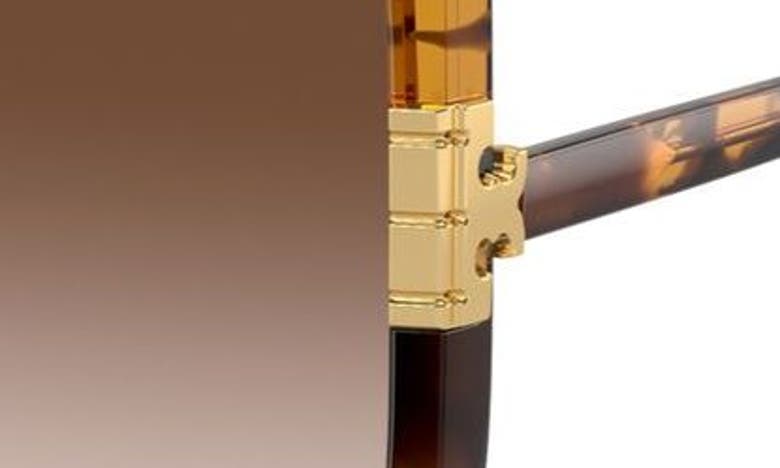 Tory Burch 57mm Gradient Square Sunglasses In Tortoise