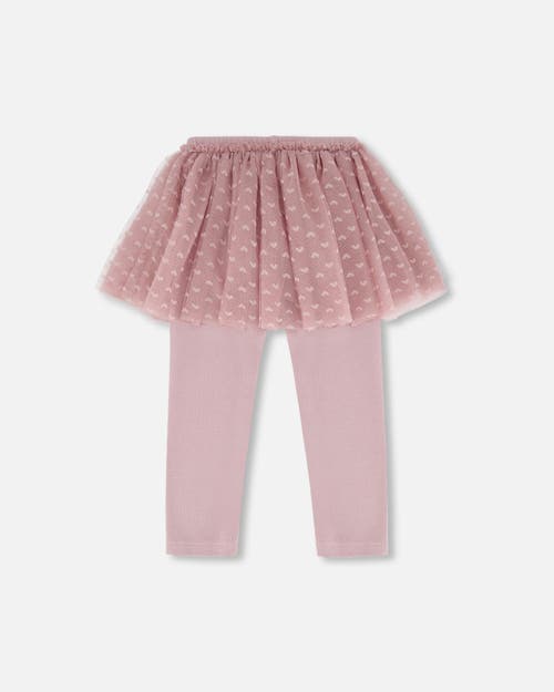 Shop Deux Par Deux Baby Girl's Leggings With Tulle Skirt Lilac In Keepsake Lilac