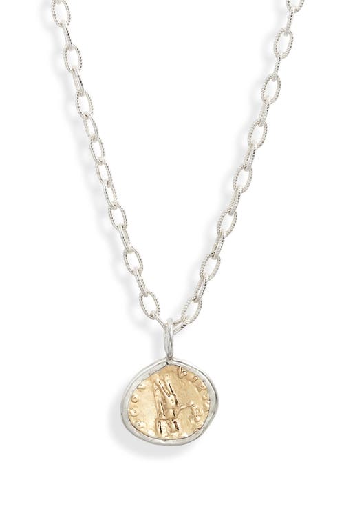 Parker Pendant Necklace in Mixed Metal Silver Gold
