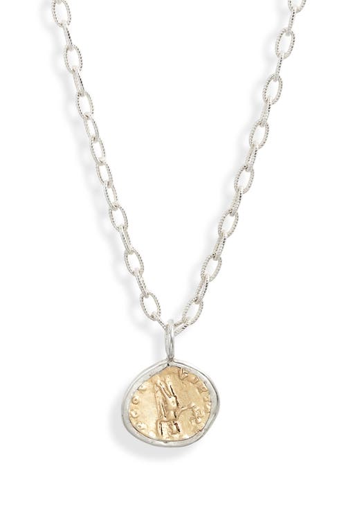 Shop Set & Stones Parker Pendant Necklace In Mixed Metal Silver Gold