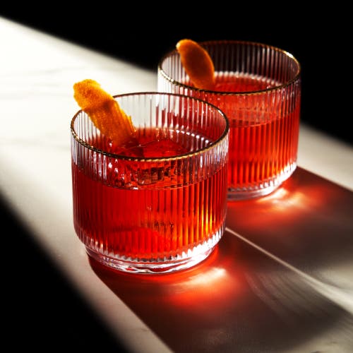 Viski Meridian Crystal Lowball Tumblers In Clear