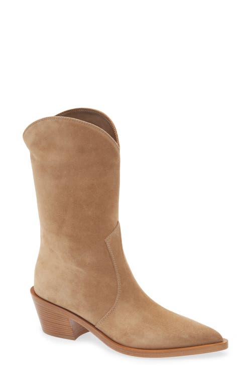 Gianvito Rossi Pointed Toe Western Boot In Camel