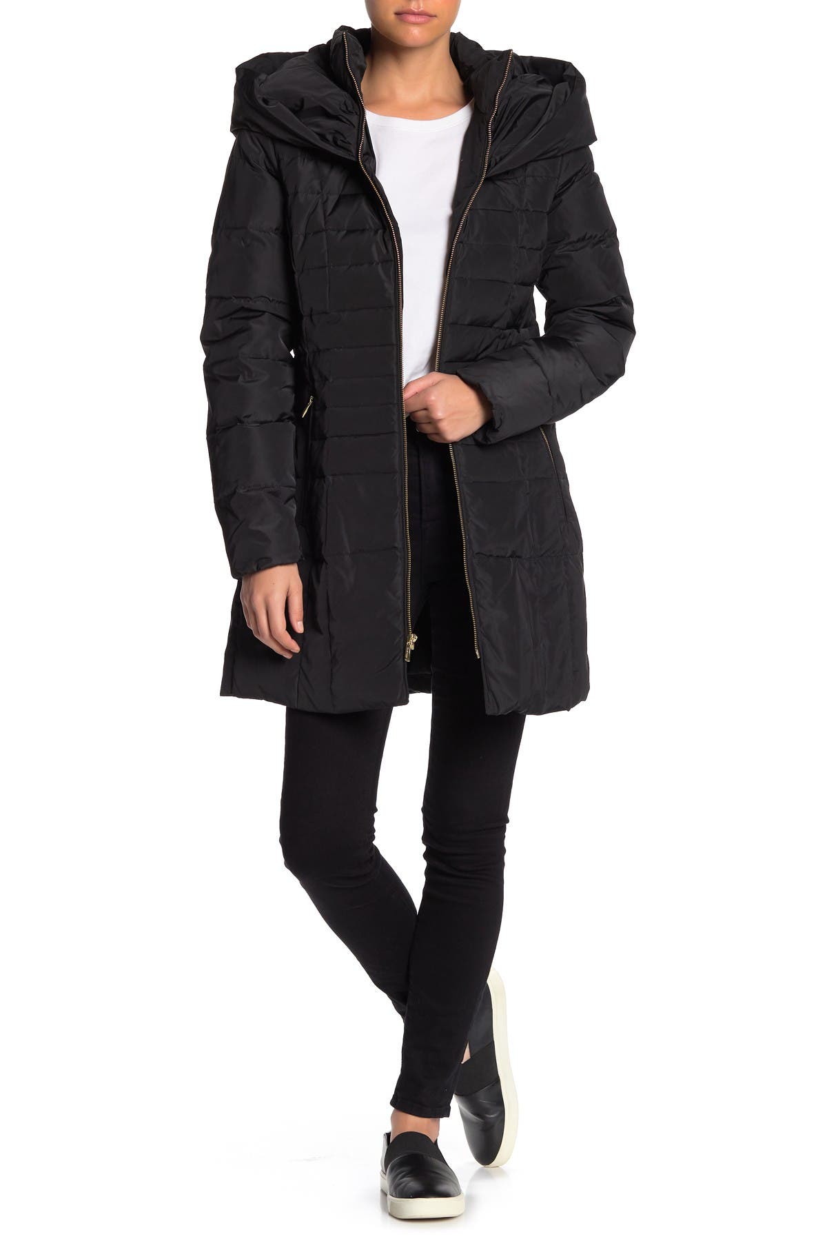 cole haan zip front down jacket