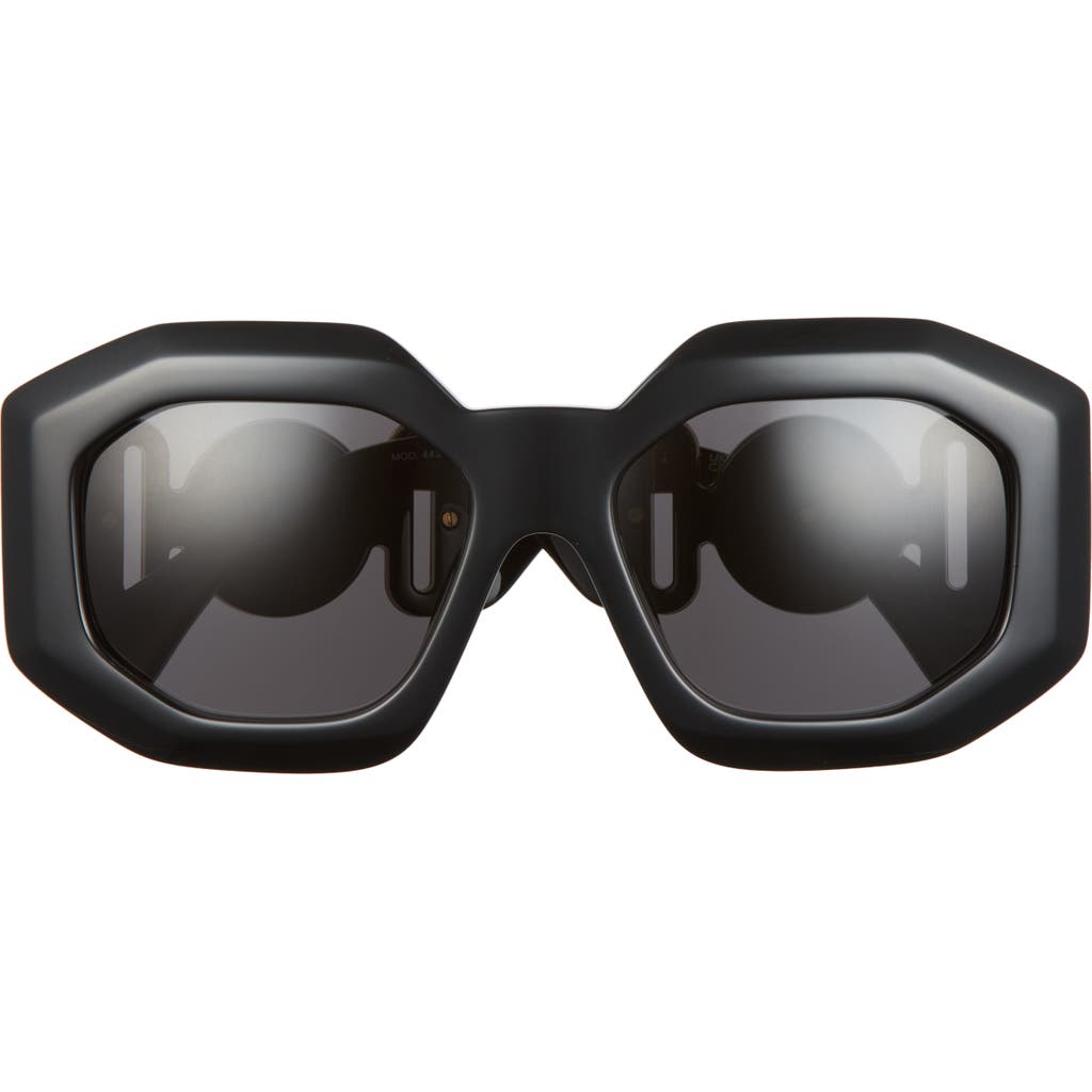 Versace 56mm Square Sunglasses In Black/dark Grey