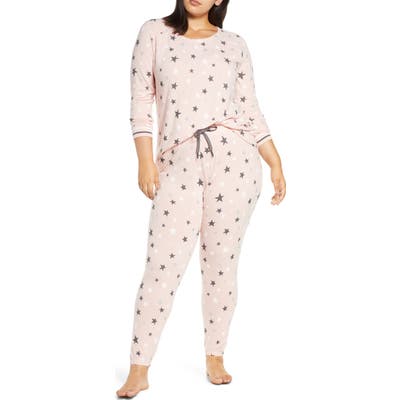 Plus Size Pj Salvage Just Peachy Jersey Pajamas, Pink