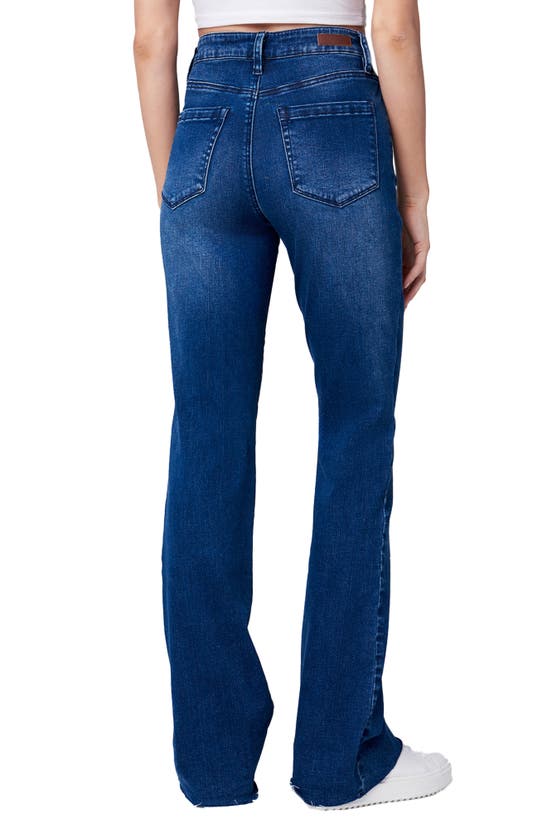 Shop Blanknyc Hoyt Raw Hem Mini Bootcut Jeans In Get Rolling