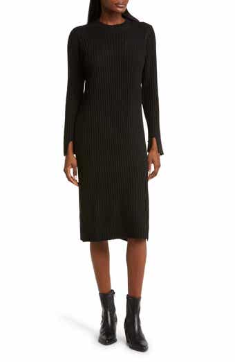 Caslon Mock Neck Long Sleeve Ribbed Sweater Dress Nordstrom