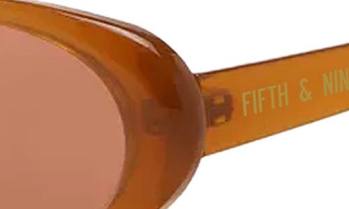 Shop Fifth & Ninth Taya 53mm Polarized Oval Sunglasses In Caramel/brown