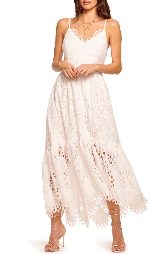 Shop Ramy Brook Belle Embroidered Lace High-low Dress In Ivory
