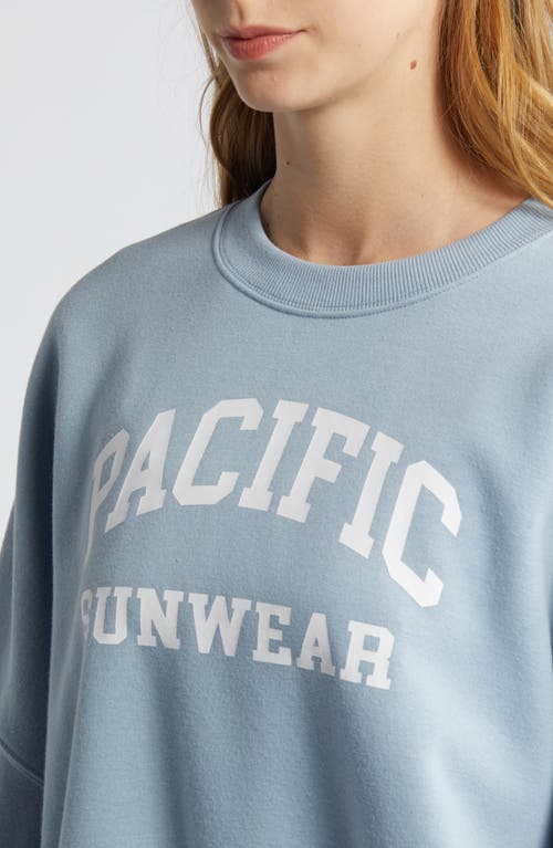 Shop Pacsun Arch Oversize Sweatshirt In Dusty Blue