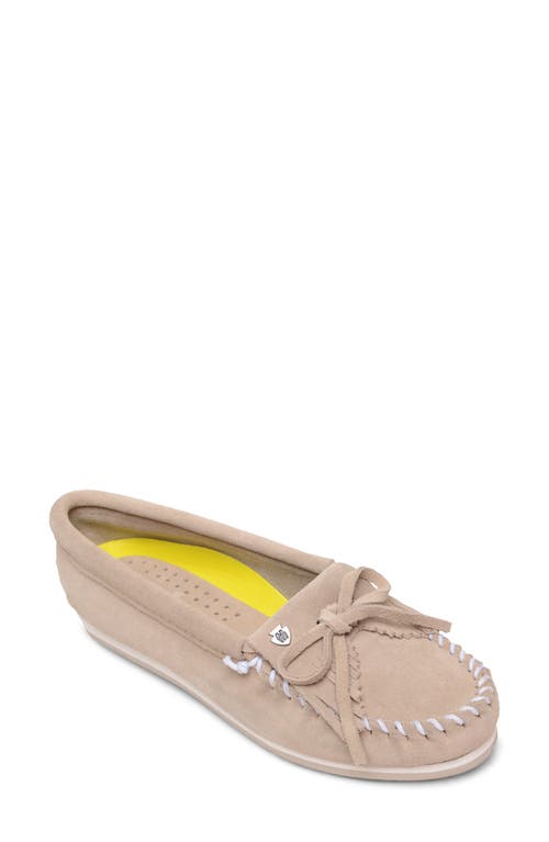 Minnetonka Kilty Plus Driving Shoe Stone Suede at Nordstrom,