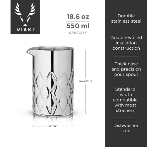 Viski Double-walled Mixing Glass In Silver