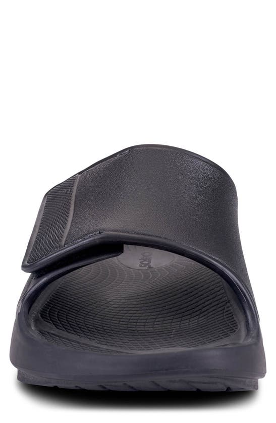 Oofos Gender Inclusive Ooahh Sport Flex Slide Sandal In Matte Black