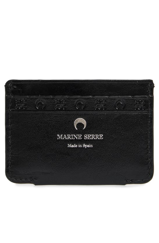 Shop Marine Serre Recycled Leather Card Case In Black