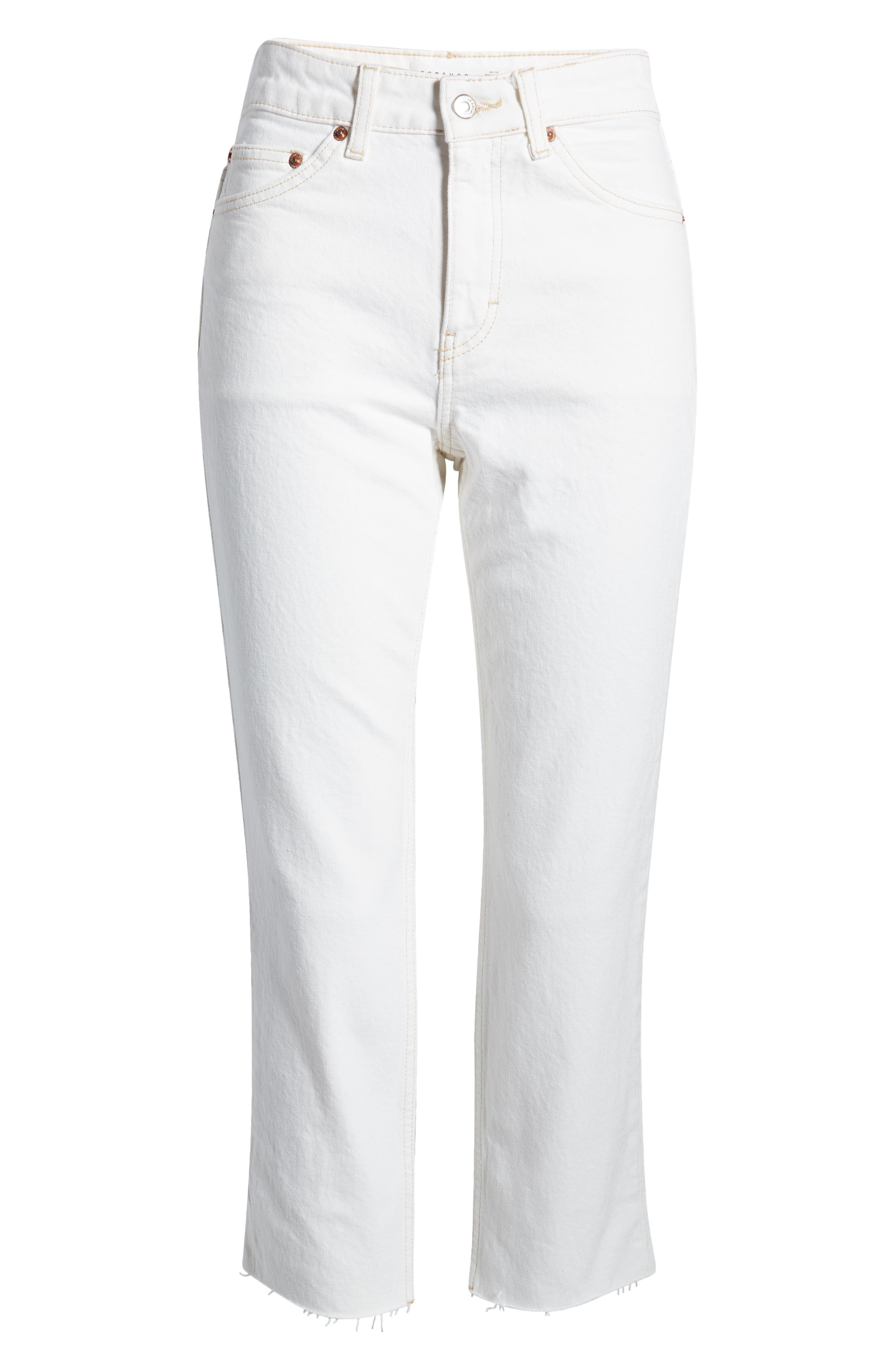 Topshop Straight Leg Cotton Jeans 