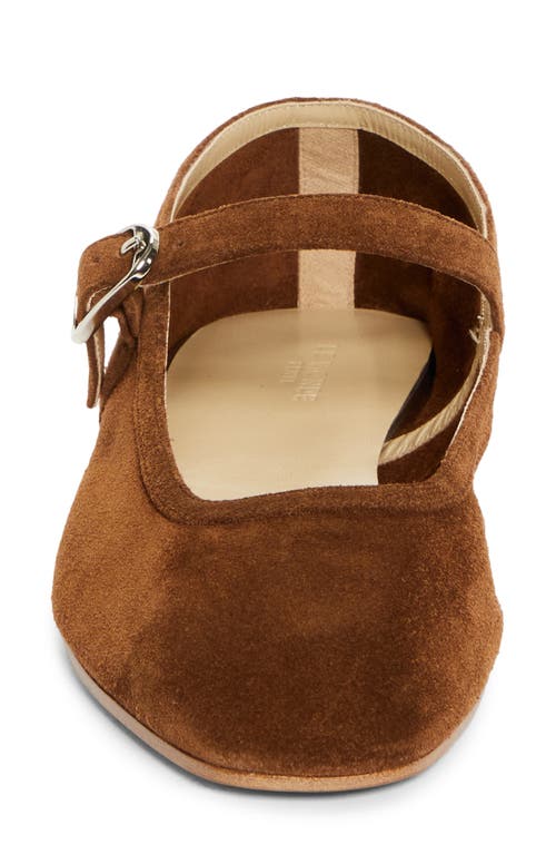 Le Monde Beryl Suede Mary Jane Flat In Dark Cinnamon
