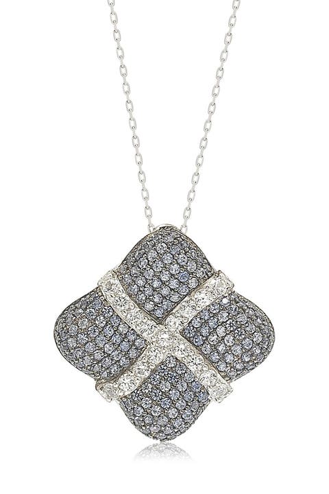 Sterling Silver Wrapped Cushion Pendant Necklace