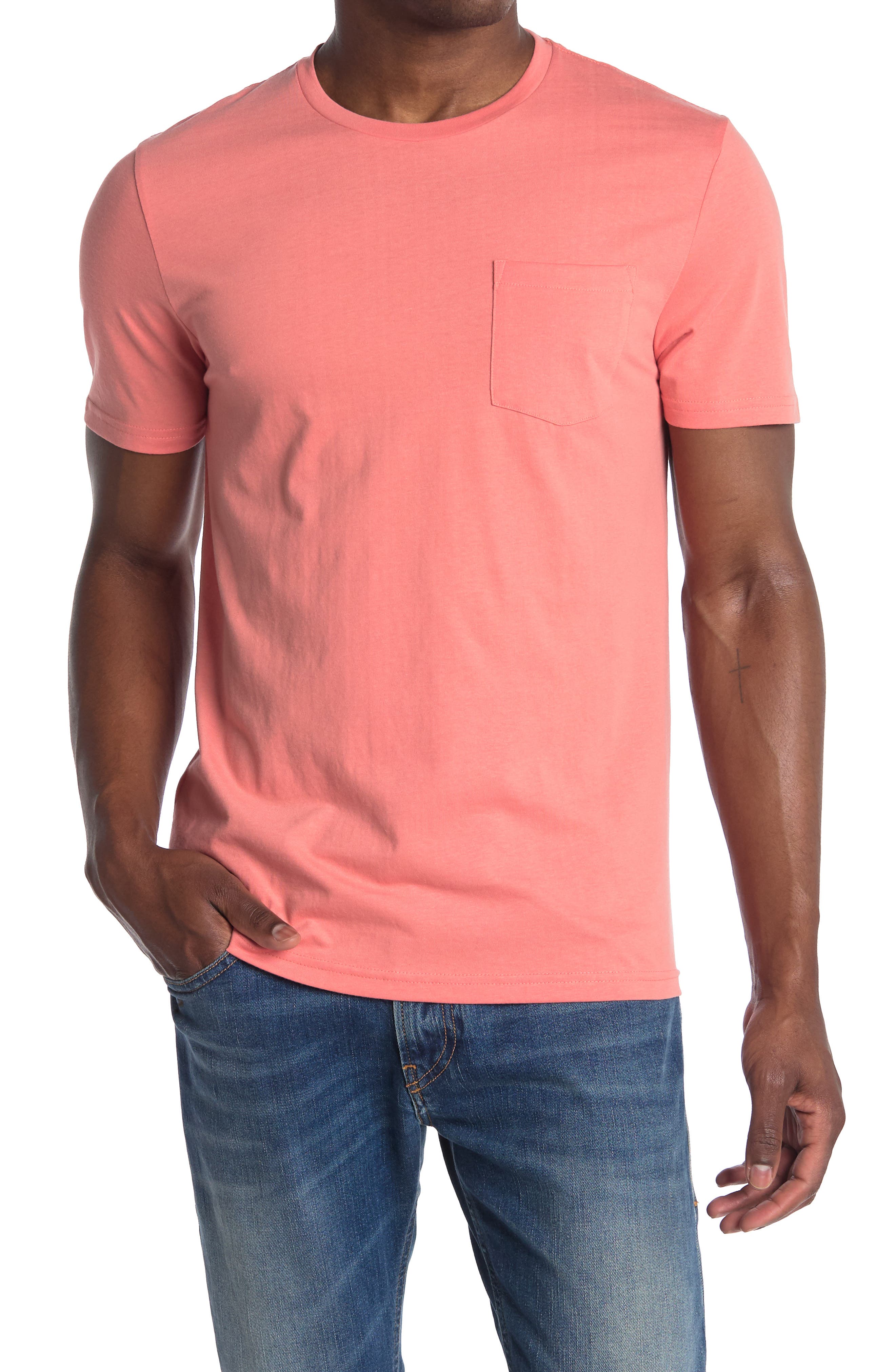 Abound Short Sleeve Pocket Crewneck T-shirt In Pink Lantana