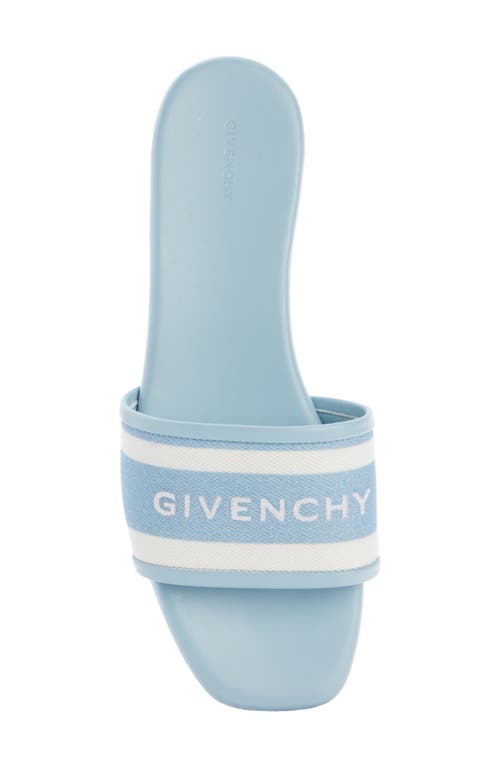 Shop Givenchy 4g Flat Slide Sandal In White/blue