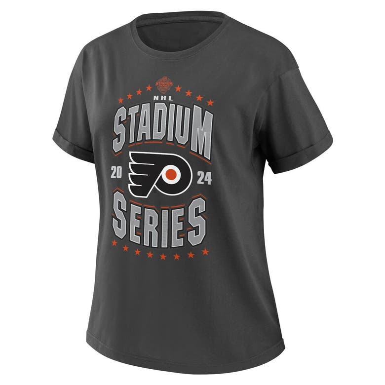 Shop Wear By Erin Andrews Charcoal Philadelphia Flyers 2024 Nhl Stadium Series Boyfriend T-shirt