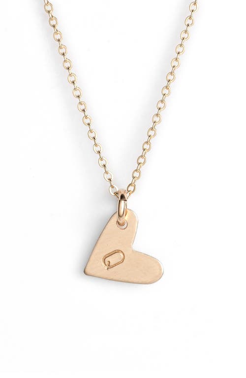 Nashelle 14k-gold Fill Initial Mini Heart Pendant Necklace In Gold/q