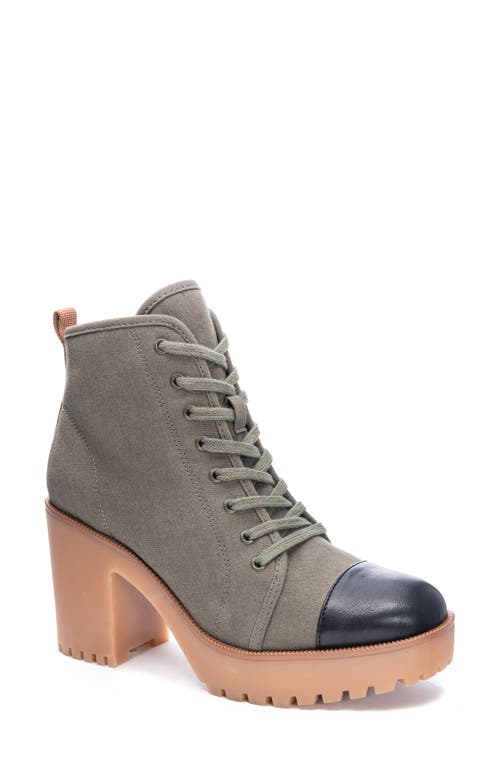 Chinese Laundry Glance Platform Bootie in Olive