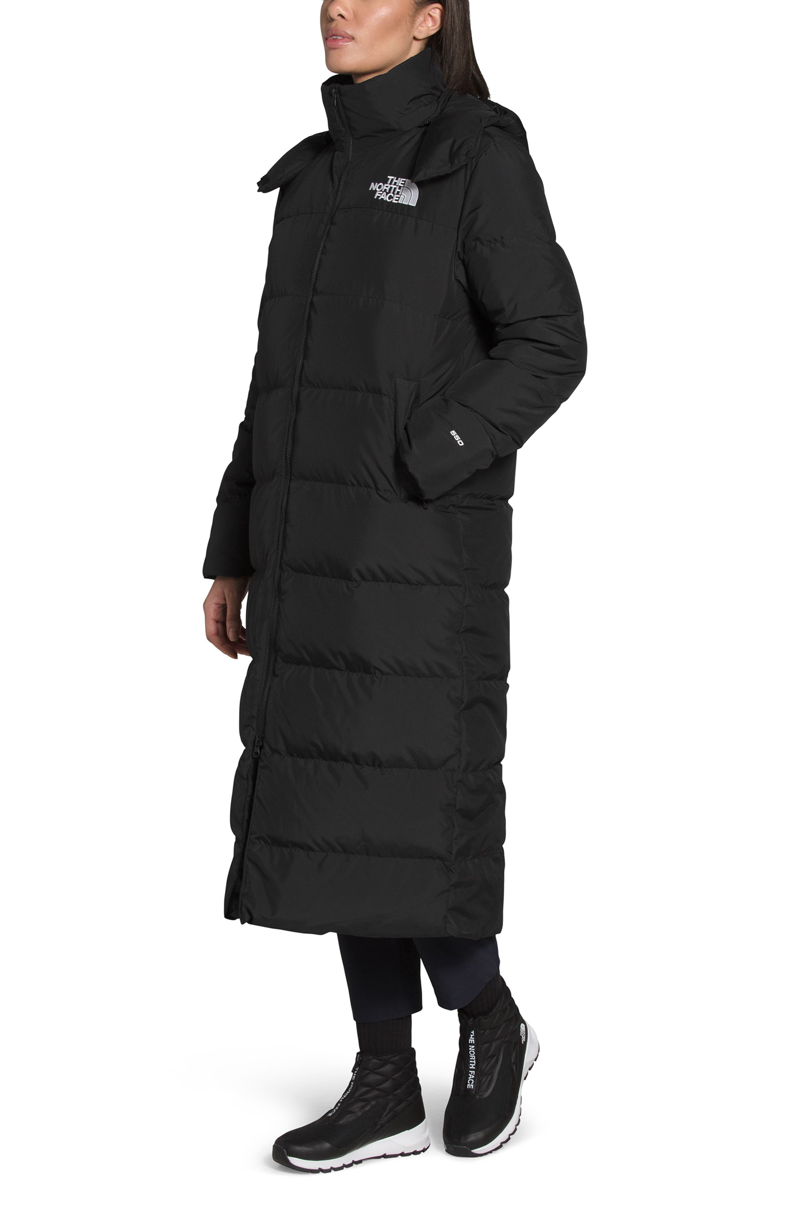 the north face women's long down coat