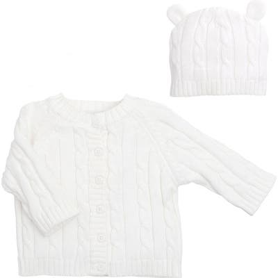 Infant Elegant Baby Cable Knit Sweater & Hat Set