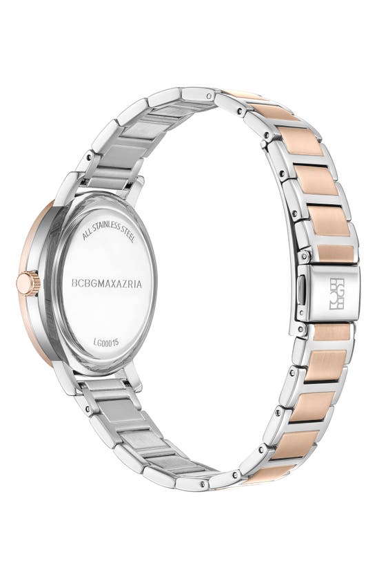 Shop Bcbg Max Azria 3-hand Quartz Bracelet Watch, 38mm In Rose Gold/ Silver