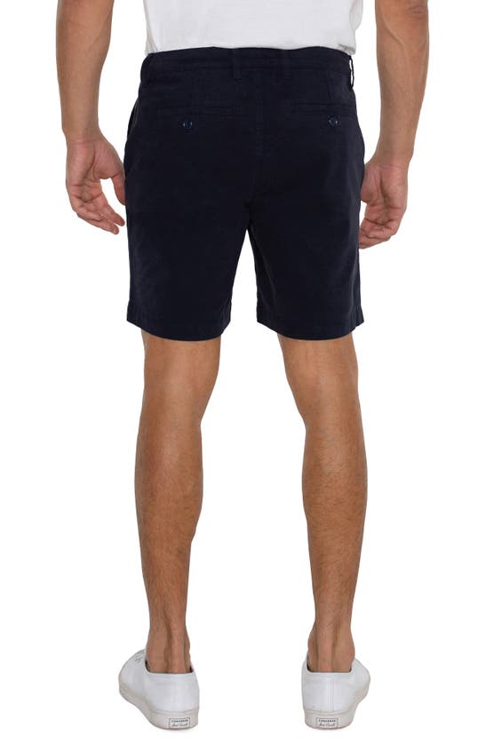 Shop Liverpool Los Angeles Flat Front Stretch Twill Trouser Shorts In Ink