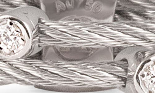 Shop Alor ® 18k White Gold & Stainless Steel Diamond Twisted Cable Ring In Grey