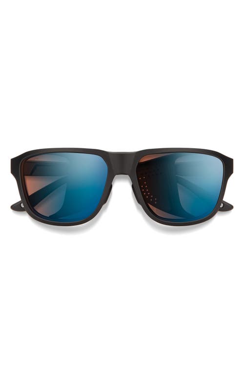 Shop Smith Embark 58mm Chromapop™ Polarized Square Sunglasses In Matte Black/glacier Copper