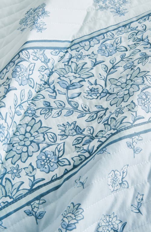 Woven & Weft Floral Print 3-piece Quilt Set In Vintage Floral Stripe - Blue
