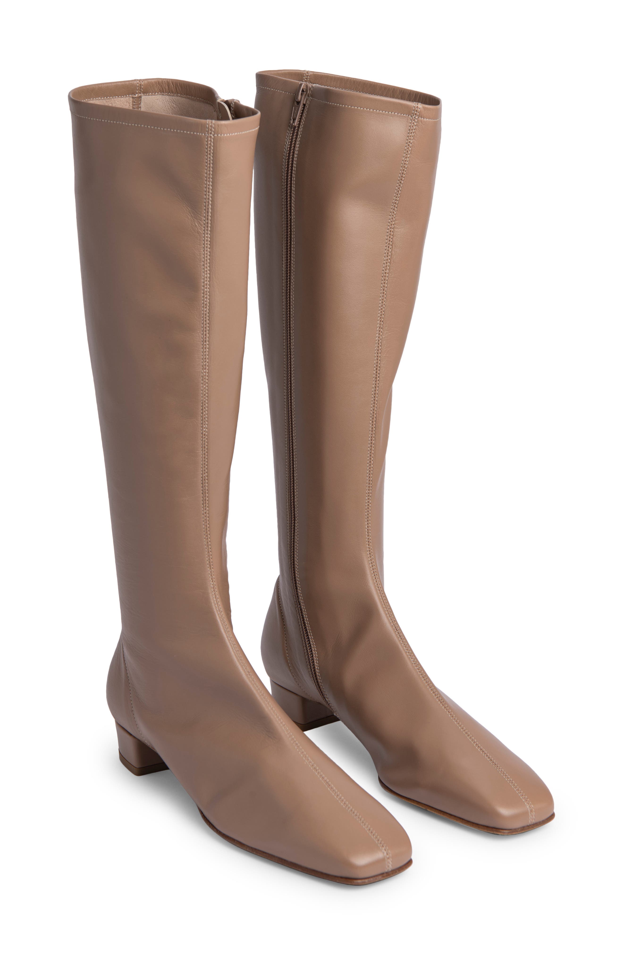 By Far Edie Knee High Boots in Nude at Nordstrom, Size 10Us