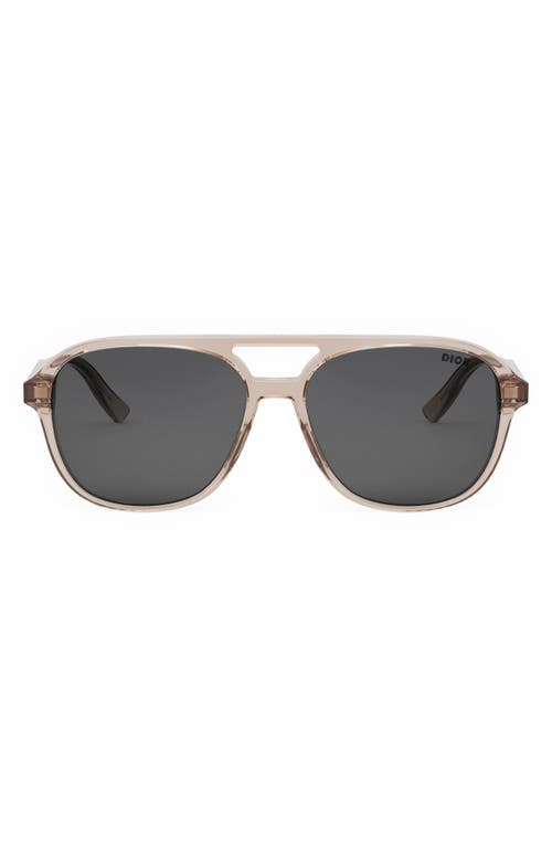 Shop Dior In N1i 57mm Navigator Sunglasses In Shiny Pink/smoke