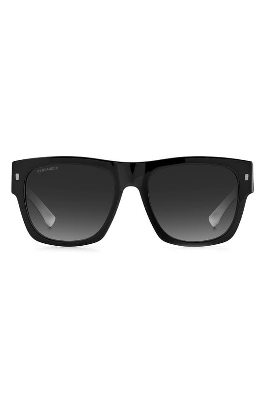 Shop Dsquared2 55mm Square Sunglasses In Black/ White