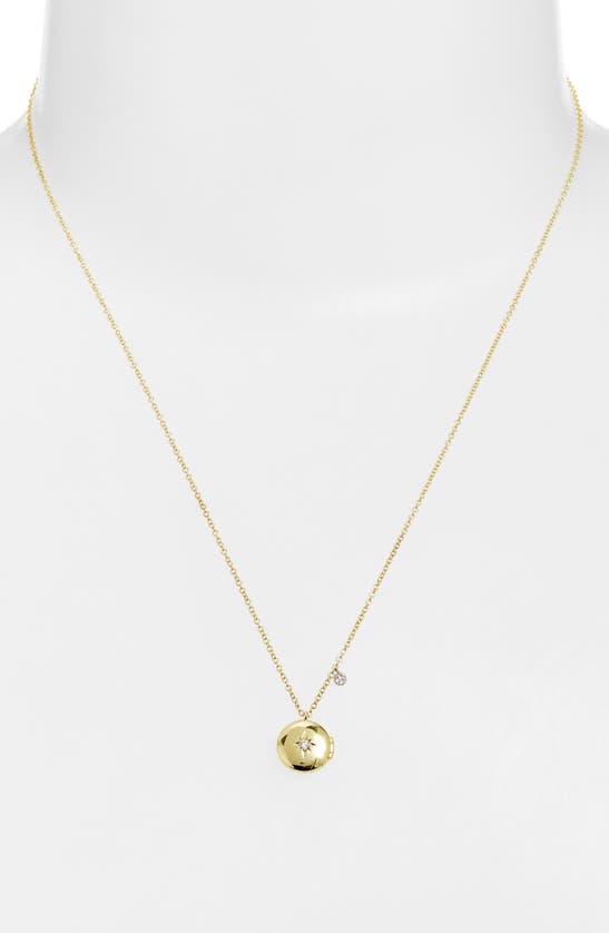 Meira T 14k White & Yellow Gold Diamond Round Locket Pendant Necklace, 16-18 In Two Toned Yellow Gold
