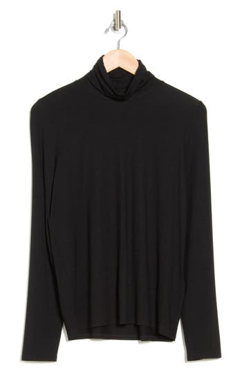 Eileen Fisher Scrunch Neck Tunic In Black