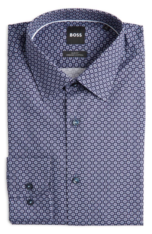 Hugo Boss Boss Hank Kent Dress Shirt In Navy