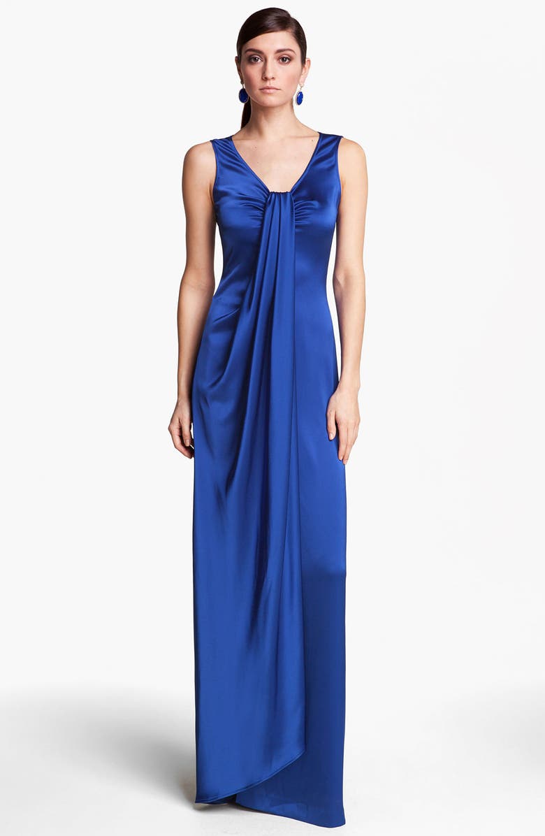 St. John Collection Draped Liquid Satin Gown | Nordstrom