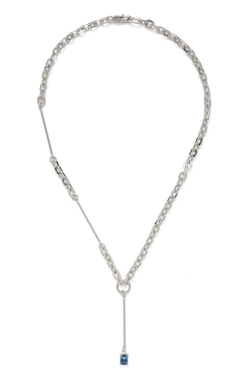 Shop Lady Grey Osian Y-necklace In Silver/blue Zircon
