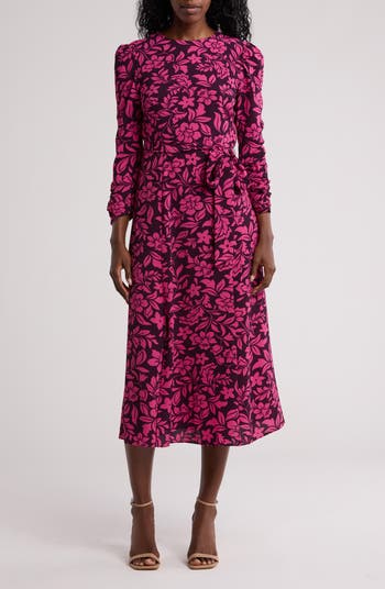 Eliza J Floral Long Sleeve Midi Dress Nordstromrack