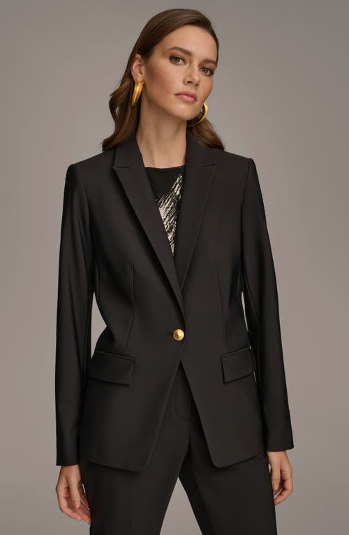 Shop Donna Karan New York One-button Blazer In Black