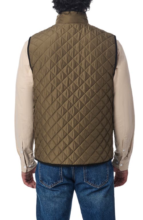 Shop Bernardo Smart Leisure Quilted Vest In Olive