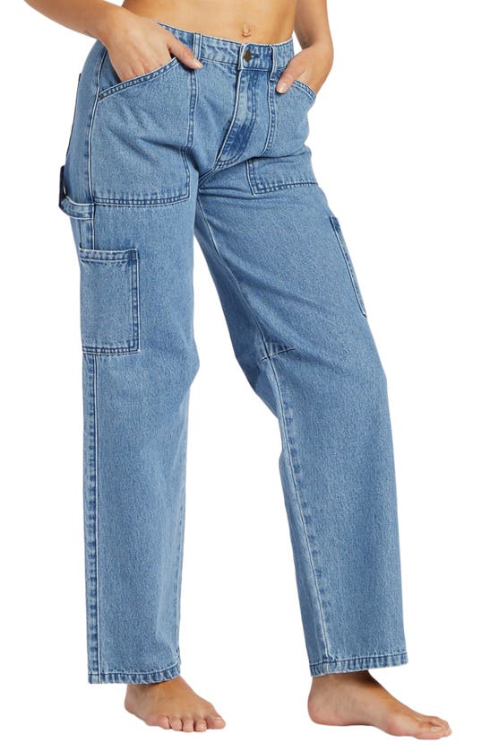 Shop Billabong Leia Carpenter Jeans In Blue Rinse Indigo