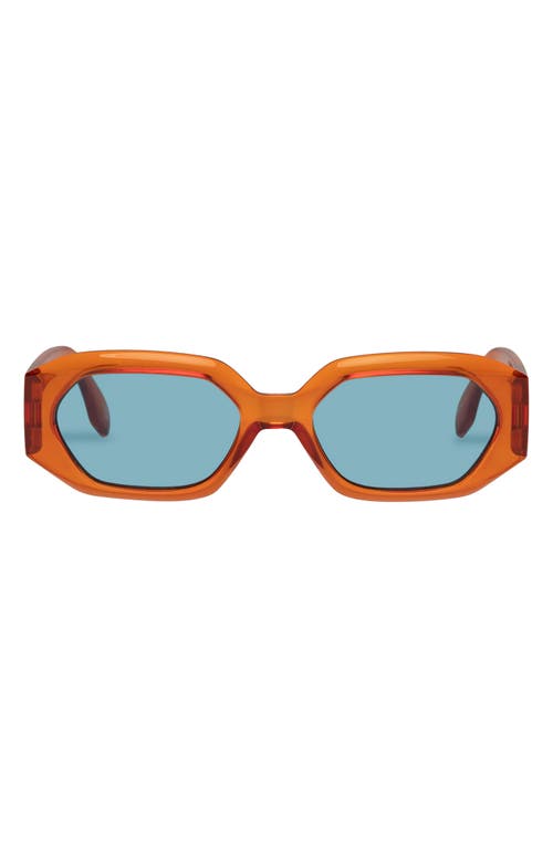 Le Specs Slaptrash 54mm Oval Sunglasses in Orange /Aqua Blue Mono