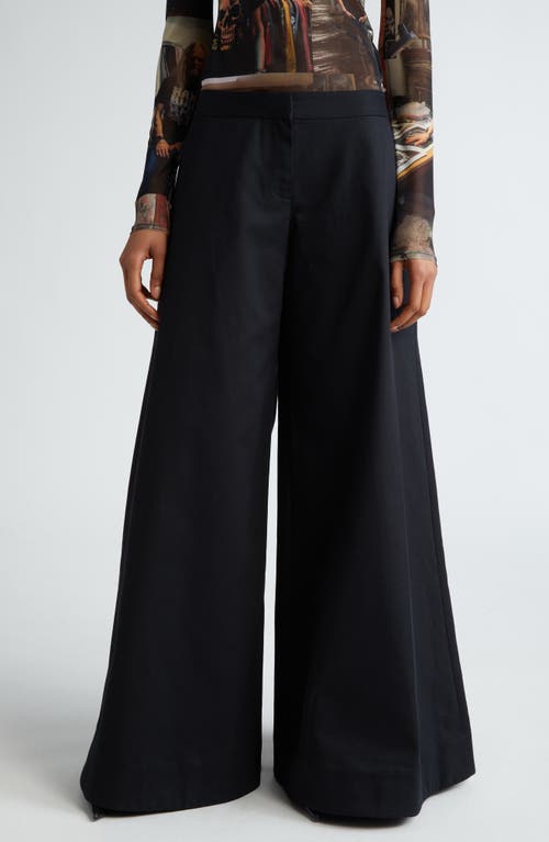Rave Wide Leg Chino Trousers in Black